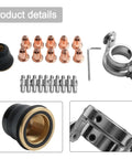 Solid 22 Piece Plasma Cutter Consumables Kit For Trafimet S45 And S25 Torches includes copper tips and cutting components.
