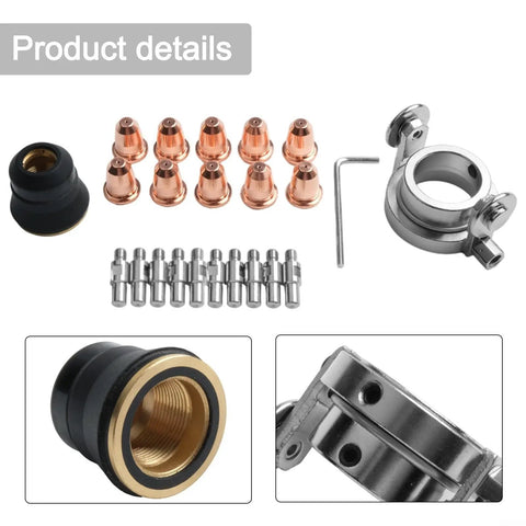 Solid 22 Piece Plasma Cutter Consumables Kit For Trafimet S45 And S25 Torches includes copper tips and cutting components.