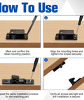 Installation guide for Solid 4 Pack RV Cabinet Latches Kit With Case And Screws showing steps for accurate mounting on wood surface.