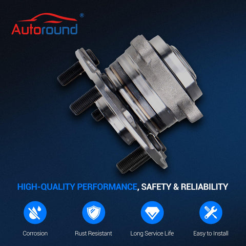Rear Wheel Bearing and Hub Assembly 512353 for Honda Accord 2008-2012 and Acura TSX 2009-2014 5 Lug ABS Compatible Replacement Wheel Hub Kit