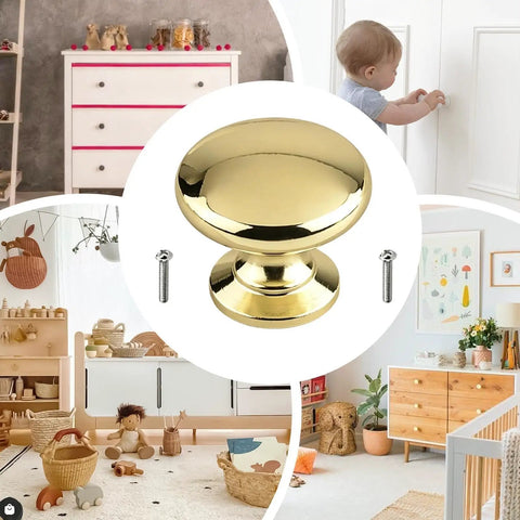 Kickstart Your Remodel With Solid Vintage Unlacquered Brass Dome Cabinet Knobs serving killer patina for home furniture.