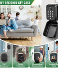 Waterproof Key Lock Box With Code Wall Mount Safe For House Keys Realtors And Garage Spare Keys 12 Digit Keypad shown open