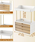 Super Clear Acrylic Vanity Drawer Organizer For Bedroom And Bathroom Counter To Store Skincare Perfume Makeup And Cosmetics, 12.5x6.9x17.3 inches.