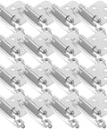 White Nickel Satin Self Closing Cabinet Hinges Set 16 Pieces With Soft Close Dampers displayed neatly for kitchen cabinets use