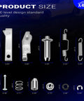 Stainless Steel Parking Brake Hardware Kit LH And RH For 1965 1982 Corvette C2 C3 Replacement Set shown with size details