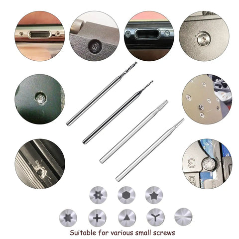 Damaged Screw Removal Kit For Phones And Electronics, Pro Grade Broken Screw Extractor Set With Four Tungsten Steel Drill Bits 2.35Mm