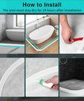 Collapsible Shower Threshold Water Dam Barrier For Curbless Showers, Flexible Silicone Water Stopper installing process shown