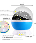 Moon And Star Night Light Projector With 360 Degree Rotation 4 LED Bulbs 9 Color Changing Modes USB Powered Wall Mount image