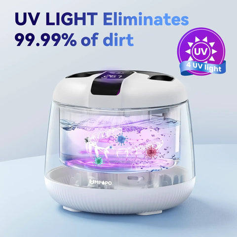 48kHz Ultrasonic Retainer Cleaner Machine For Dental Care Deep Clean Retainers Dentures Braces Mouth Guards Night Guards With Micro Bubble Cleaning Power Gentle Safe Professional Home Use Keeps Aligners Sparkling, UV light display