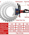 Built like a Tank Electric Ring Saw 110V 8900W Concrete Wall Cutter with diamond blade, handle, and water filter tray.