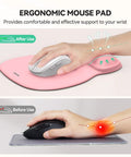 Super Comfy Gel Wrist Rest Mouse Pad With Ergonomic Support Non Slip Surface For Office Gaming And Study Cushioned Pink Desk Mat