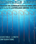 8 configurations of 6Ft Fiberglass Travel Pole Spear Set With 3 Prong Paralyzer Hand Spear Harpoon shown underwater