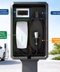 Foolproof Outdoor EV Charger Enclosure With Lock Tough Durable Steel Shell For Electric Vehicle Charging Stations showing internal storage and cable management features.
