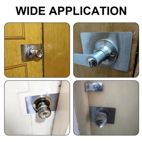 Door Knob And Deadbolt Reinforcement Plate Kit Matte Black Easy Install Backplate Repair Cover For Door Hole application