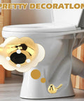 Two Piece Gold Ceramic Bird Toilet Bolt Covers Snazz Up Your Bathroom By Hiding Ugly Base Bolts With Cute Screw Caps That Bring Fresh Decor Vibes And Make Easy Installation A Breeze For Any Home Setup. Decorative gold ceramic bird caps on toilet.