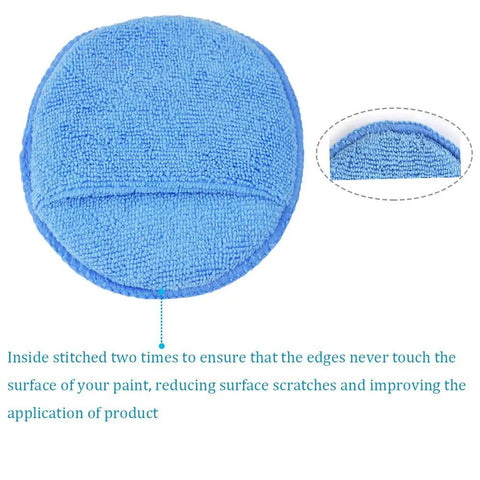 Ultra Soft Microfiber Wax Applicator Pads With Finger Pocket For Cars Foam Sponge 5 Inch Diameter Blue Pack Of 10 Ideal For Waxes Sealants And Glazes No Scratch Absorbent Detailers Favorite