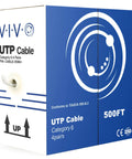 Dope 500 Foot Cat6 Bulk Ethernet Cable 23 AWG CCA UTP Indoor Network Cable Gray For Fast LAN Setup Pull Box Spool packaging