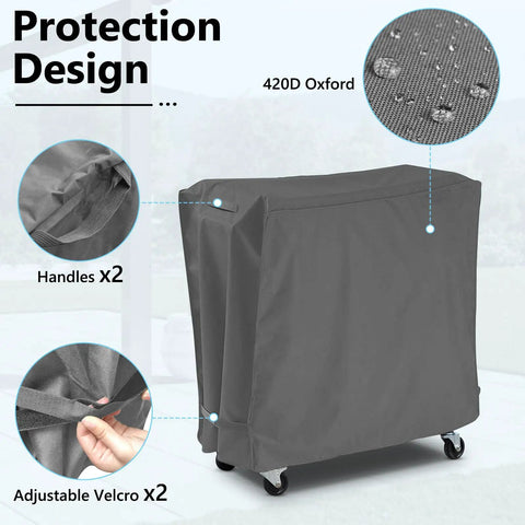 Outdoor Cooler Cart Cover For 65 To 80 Quart Rolling Ice Chest And Beverage Carts On Wheels Weatherproof Patio Bar Cart Cover 34 Inch L X 19 Inch W X 31 Inch H Grey Rain Sun Dust Protection