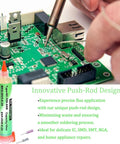 Person soldering circuit board using No Clean Flux Paste For Electronics, Lead Free Rosin Soldering Flux, 10cc Tacky
