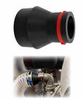 Upgrade Your Shop Vibe With This Ultimate 2.25 Inch Vacuum Hose Adapter For Bosch Click And Clean Dust Collection System showing black plastic fitting.