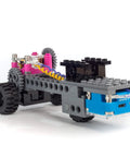 Gears Go Multi Vehicle Mobility Launch Kit with bricks and Circuit Cubes, showcasing a toy rig model with wheels and colorful parts.