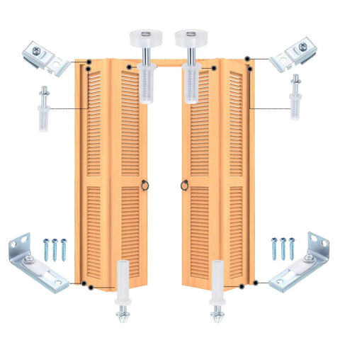 Bifold Door Repair Kit With Bottom Pivot And Support Plates For Folding Pocket Doors Up To 50 Lbs DIY Friendly Fix For 1 To 1 3 8 Inch Thick Doors And 7 8 To 1 Inch Track