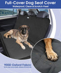 Upgraded 900D Heavy Duty Dog Back Bench Seat Cover for Cars, SUVs and Trucks, waterproof nonslip seat protector with dog