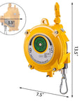 Built Tough Heavy Duty Spring Balancer 33-49 Lbs 15-22 Kg Retractable Tool Holder with Wire Rope and Hook in Yellow