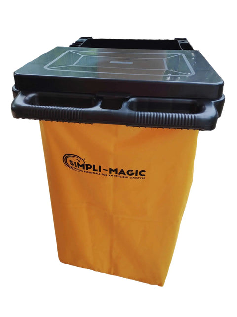 Workhorse Janitorial Cart On Wheels With Three Shelves Raised Edges For Tools And Side Hooks For Mops And Brooms 25 Gallon Bag With Lid And 66 Lb Capacity 330 Lb Load Stable Smooth Movement Built For Real Busy Cleanups