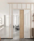 Commercial Grade Pocket Door Hardware And Track Set For 6 Foot Sliding Doors 68.7 Inch Aluminum Track System in living room