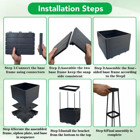 Installation guide for Two Pack Raised Garden Bed Planter Box With Trellis For Tomatoes And Climbing Plants, step-by-step assembly.