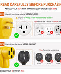 Diagram showing compatibility of Tesla Level 1 EV Charger Adapter Cord NEMA 5-20P To 14-50R with household outlets, not for RVs