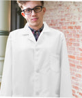 Men's White Lab Coat With Long Sleeves Doctor Uniform For Medical Students and Professionals