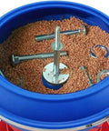 Electric Vibration Roller Polisher for Jewelry and Small Metal Parts with screws and media visible inside the bowl.