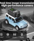 WLtoys 1 To 64 Scale Mini RC Car With 720P HD FPV Camera, blue vehicle with camera attachment on rotating platform
