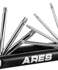 Tamper-Proof Folding Star Key Set 10 Pieces T-6 To T-30 with CR-V Steel visible in open position showcasing multiple tools.