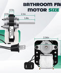 Quiet Bathroom Exhaust Fan Motor Kit For 50 CFM Fans With 3000 RPM 120V Replacement Universal Fit For Nu Tone Models, size details