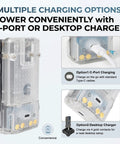 Top Notch Transparent Battery Case For Motorola Two Way Radios Featuring Type C Fast Charging port with multiple charging options.