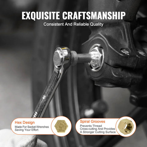 VEVOR thread restorer kit: installed on a bolt with a socket wrench; heat-treated steel