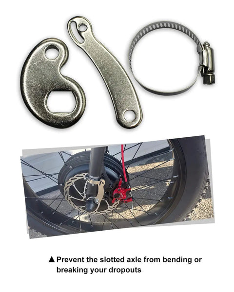 Torque Arm Conversion Kit For Electric Bicycles M14 Shaft Fit Universal Torsion Arm Safety Upgrade For E Bikes Durable Steel Build With Easy Install And Real Solid Shaft Protection on e-bike wheel axle