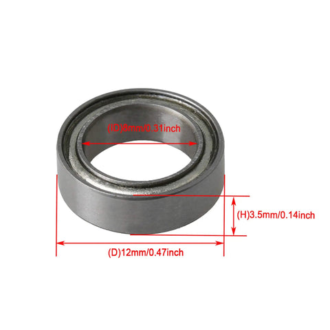 High Precision Miniature Groove Ball Bearings 8mm ID 12mm OD 3.5mm Thick Bearing Steel MR128ZZ Pack Of 10 For DIY Projects Model Making Small Machinery RC Craft And General Industrial Use With Low Friction And Durable Long Life