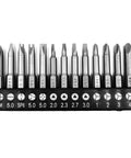 Heavy Duty 13 Piece Special Shape Screwdriver Insert Bit Set With Phillips Slotted Spanner Y Style Triangle And Inner Cross Heads No Fuss Cr V Steel mounted on a black base.