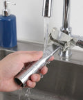 Washing Metal Mop Head Holder Clamp With Screws For Quick Replacement Steel Jaw Mop Clamp in a sink, silver finish