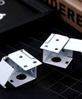 Six Piece 1 Inch White Blind Bracket Set For Box Mounting, Low Profile Headrail Brackets, Includes Left And Right Mounts For Window Blinds