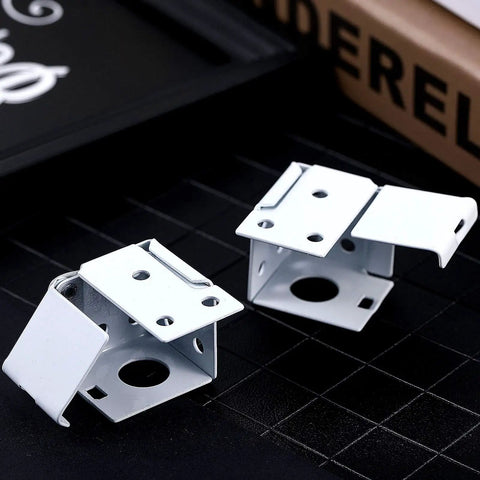 Six Piece 1 Inch White Blind Bracket Set For Box Mounting, Low Profile Headrail Brackets, Includes Left And Right Mounts For Window Blinds