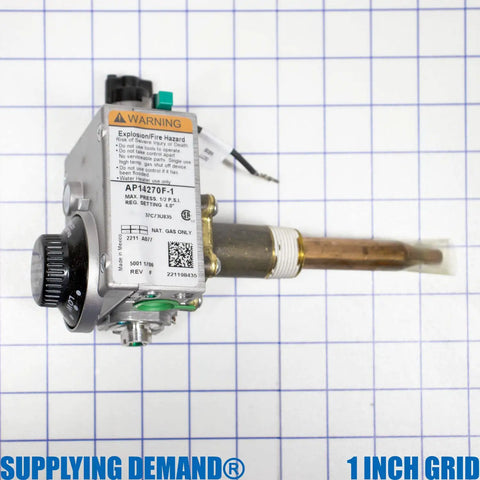 Gas Water Heater Control Thermostat NG Natural Gas For PROG40-40N RH62 And PROG50-40N RH62 on grid background