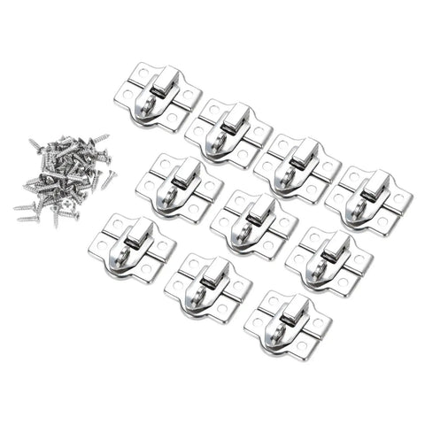 10 Pack Zinc Alloy Key Hasp Lock Toggle Latch For Wooden Boxes Mini Jewelry Chests Gift Boxes Suitcases 26 By 28mm With Screws