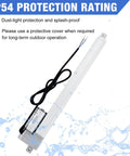 12V High Speed Linear Actuator With 4 Inch Stroke featuring IP54 waterproof rating and wiring details for smart home applications