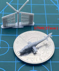 Mi-24 Helicopter DIY Model Kit Uncolored Military Aircraft Parts Set at 1/700 scale with 27mm size on coin for scale