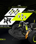 Brushless One Tenth Scale Carbon Fiber RC Drift Car For Adults With Gyro, Fast Up To 50 Mph, All Terrain 2.4GHz 4x4 Hobby RTR RC Truck with CNC aluminum oil-filled shocks and upgraded shock absorber pillars